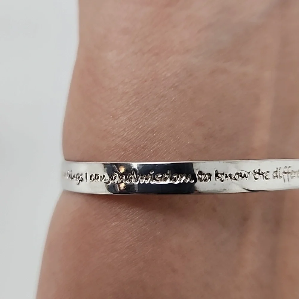 Serenity Prayer Bangle 'Courage' 925 Sterling Silver - Picture 8 of 16